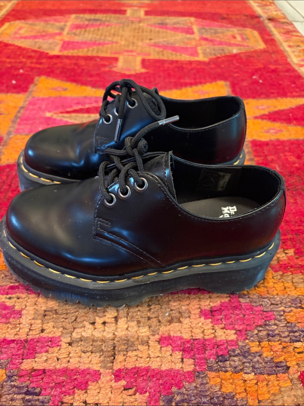 Dr. Martens Black Leather 3-Eye Derby Shoes - Picture 3 of 3